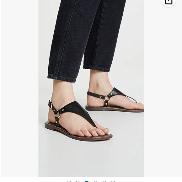 Sam Edelman Women's Greta Flat Sandal size 4.5 women Black - Picture 2 of 9